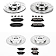 4-Wheel Set Power Stop&reg; K4142 Front and Rear Z23 Daily Carbon-Fiber Ceramic Brake Pad and Drilled & Slotted Rotor Kit