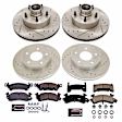 K4152 Front and Rear Brake Disc and Pad Kit, Silver zinc-plated, Cross-drilled and Slotted, 5 Lugs, 279 mm, Carbon Fiber Ceramic, Z23 Evolution Sport Series