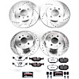 4-Wheel Set Power Stop&reg; K4167-26 Front and Rear Z26 Muscle Carbon-Fiber Ceramic Brake Pad and Drilled & Slotted Rotor Kit