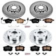 4-Wheel Set Power Stop&reg; K4197 Front and Rear Z23 Daily Carbon-Fiber Ceramic Brake Pad and Drilled & Slotted Rotor Kit