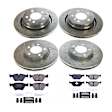 4-Wheel Set Power Stop&reg; K4229 Front and Rear Z23 Daily Carbon-Fiber Ceramic Brake Pad and Drilled & Slotted Rotor Kit