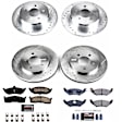 4-Wheel Set Power Stop&reg; K4394 Front and Rear Z23 Daily Carbon-Fiber Ceramic Brake Pad and Drilled & Slotted Rotor Kit