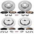2010 Chevrolet Corvette - Front and Rear Brake Disc and Pad Kit, Silver zinc-plated, Cross-drilled and Slotted, 5 Lugs, 330.3 mm, Carbon Fiber Ceramic, Models with Magnetic Ride Control, Z23 Evolution Sport Series