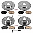 4-Wheel Set Power Stop&reg; K4417 Front and Rear Z23 Daily Carbon-Fiber Ceramic Brake Pad and Drilled & Slotted Rotor Kit