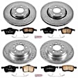 4-Wheel Set Power Stop&reg; K4431 Front and Rear Z23 Daily Carbon-Fiber Ceramic Brake Pad and Drilled & Slotted Rotor Kit