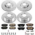 4-Wheel Set Power Stop&reg; K4440 Front and Rear Z23 Daily Carbon-Fiber Ceramic Brake Pad and Drilled & Slotted Rotor Kit