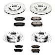2007 Hyundai Sonata - Front and Rear Brake Disc and Pad Kit, Silver zinc-plated, Cross-drilled and Slotted, 5 Lugs, 283 mm, Carbon Fiber Ceramic, 3.3L 6Cyl, Z23 Evolution Sport Series