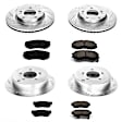 4-Wheel Set Power Stop&reg; K4448 Front and Rear Z23 Daily Carbon-Fiber Ceramic Brake Pad and Drilled & Slotted Rotor Kit