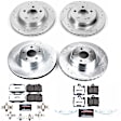 4-Wheel Set Power Stop&reg; K4455-26 Front and Rear Z26 Muscle Carbon-Fiber Ceramic Brake Pad and Drilled & Slotted Rotor Kit