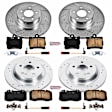2000 Mercedes Benz S500 - Front and Rear Brake Disc and Pad Kit, Cross-drilled and Slotted, 5 Lugs, 300 mm, Carbon Fiber Ceramic, Z23 Evolution Sport Series