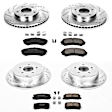 4-Wheel Set Power Stop&reg; K4461 Front and Rear Z23 Daily Carbon-Fiber Ceramic Brake Pad and Drilled & Slotted Rotor Kit