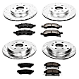 2012 Buick Enclave - Front and Rear Brake Disc and Pad Kit, Cross-drilled and Slotted, 6 Lugs, 325 mm, Carbon Fiber Ceramic, 3.6L 6Cyl, Z23 Evolution Sport Series
