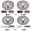 4-Wheel Set Power Stop&reg; K4468-26 Front and Rear Z26 Muscle Carbon-Fiber Ceramic Brake Pad and Drilled & Slotted Rotor Kit