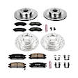 4-Wheel Set Power Stop&reg; K446 Front and Rear Z23 Daily Carbon-Fiber Ceramic Brake Pad and Drilled & Slotted Rotor Kit