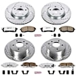 4-Wheel Set Power Stop&reg; K4475-26 Front and Rear Z26 Muscle Carbon-Fiber Ceramic Brake Pad and Drilled & Slotted Rotor Kit
