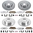 4-Wheel Set Power Stop&reg; K4477-26 Front and Rear Z26 Muscle Carbon-Fiber Ceramic Brake Pad and Drilled & Slotted Rotor Kit