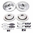 K4486-26 Front and Rear Brake Disc and Pad Kit, Silver zinc-plated, Cross-drilled and Slotted, 5 Lugs, 294.9 mm, Carbon Fiber Ceramic, Z26 Street Warrior Carbon-Fiber Ceramic Series