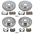 4-Wheel Set Power Stop&reg; K4488-26 Front and Rear Z26 Muscle Carbon-Fiber Ceramic Brake Pad and Drilled & Slotted Rotor Kit