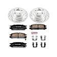 K448 Rear Brake Disc and Pad Kit, Silver zinc-plated, Cross-drilled and Slotted, 5 Lugs, 266 mm, Carbon Fiber Ceramic, Z23 Evolution Sport Series