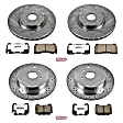 4-Wheel Set Power Stop&reg; K4490-26 Front and Rear Z26 Muscle Carbon-Fiber Ceramic Brake Pad and Drilled & Slotted Rotor Kit