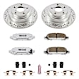K449-26 Rear Brake Disc and Pad Kit, Silver zinc-plated, Cross-drilled and Slotted, 5 Lugs, 266 mm, Carbon Fiber Ceramic, Z26 Street Warrior Carbon-Fiber Ceramic Series