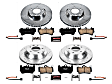 4-Wheel Set Power Stop&reg; K4500 Front and Rear Z23 Daily Carbon-Fiber Ceramic Brake Pad and Drilled & Slotted Rotor Kit