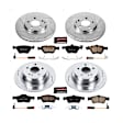 4-Wheel Set Power Stop&reg; K4511 Front and Rear Z23 Daily Carbon-Fiber Ceramic Brake Pad and Drilled & Slotted Rotor Kit