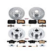K4513 4-Wheel Set Front and Rear Brake Disc and Pad Kit, Cross-drilled and Slotted, 5 Lugs, Carbon Fiber Ceramic, For Models with Solid Rear Rotors, Z23 Evolution Sport