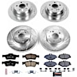 4-Wheel Set Power Stop&reg; K4515 Front and Rear Z23 Daily Carbon-Fiber Ceramic Brake Pad and Drilled & Slotted Rotor Kit