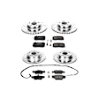 4-Wheel Set Power Stop&reg; K4521 Front and Rear Z23 Daily Carbon-Fiber Ceramic Brake Pad and Drilled & Slotted Rotor Kit