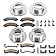 4-Wheel Set Power Stop&reg; K4528-36 Front and Rear Z36 Truck Carbon-Fiber Ceramic Brake Pad and Drilled & Slotted Rotor Kit