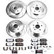 4-Wheel Set Power Stop&reg; K4530-36 Front and Rear Z36 Truck Carbon-Fiber Ceramic Brake Pad and Drilled & Slotted Rotor Kit