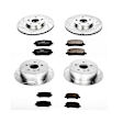 4-Wheel Set Power Stop&reg; K4531 Front and Rear Z23 Daily Carbon-Fiber Ceramic Brake Pad and Drilled & Slotted Rotor Kit