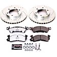 K4537-26 Front Brake Disc and Pad Kit, Silver zinc-plated, Cross-drilled and Slotted, 6 Lugs, 301 mm, Carbon Fiber Ceramic, Z26 Street Warrior Carbon-Fiber Ceramic Series