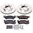 1974 Chevrolet Blazer - Front Brake Disc and Pad Kit, Silver zinc-plated, Cross-drilled and Slotted, 6 Lugs, 301 mm, Carbon Fiber Ceramic, 4WD, 5.7L 8Cyl, Z23 Evolution Sport Series