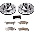 K4539-26 Front Brake Disc and Pad Kit, Silver zinc-plated, Cross-drilled and Slotted, 5 Lugs, 301 mm, Carbon Fiber Ceramic, Z26 Street Warrior Carbon-Fiber Ceramic Series
