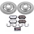 K4562-26 Rear Brake Disc and Pad Kit, Silver zinc-plated, Cross-drilled and Slotted, 5 Lugs, 309.9 mm, Carbon Fiber Ceramic, Z26 Street Warrior Carbon-Fiber Ceramic Series