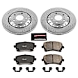 K4562 Rear Brake Disc and Pad Kit, Silver zinc-plated, Cross-drilled and Slotted, 5 Lugs, 309.9 mm, Carbon Fiber Ceramic, Z23 Evolution Sport Series