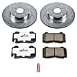 K4583-26 Rear Brake Disc and Pad Kit, Silver zinc-plated, Cross-drilled and Slotted, 5 Lugs, 350 mm, Carbon Fiber Ceramic, Z26 Street Warrior Carbon-Fiber Ceramic Series