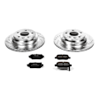 K4605 Rear Brake Disc and Pad Kit, Silver zinc-plated, Cross-drilled and Slotted, 5 Lugs, 309.5 mm, Carbon Fiber Ceramic, Z23 Evolution Sport Series
