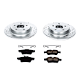 K4613 Rear Brake Disc and Pad Kit, Silver zinc-plated, Cross-drilled and Slotted, 5 Lugs, 280 mm, Carbon Fiber Ceramic, Z23 Evolution Sport Series