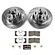 1967 Ford Falcon - Front Brake Disc and Pad Kit, Cross-drilled and Slotted, 5 Lugs, 288 mm, Carbon Fiber Ceramic, With Front Disc Brake, Z26 Street Warrior Carbon-Fiber Ceramic Series