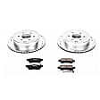 K4621 Rear Brake Disc and Pad Kit, Cross-drilled and Slotted 6 Lugs 285.5 mm Carbon Fiber Ceramic Z23 Evolution Sport Series