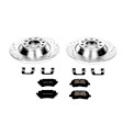 K4625 Rear Brake Disc and Pad Kit, Silver zinc-plated, Cross-drilled and Slotted, 5 Lugs, 301.8 mm, Carbon Fiber Ceramic, Z23 Evolution Sport Series