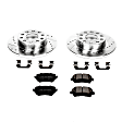 K4627 Rear Brake Disc and Pad Kit, Cross-drilled and Slotted 5 Lugs 260 mm Carbon Fiber Ceramic Z23 Evolution Sport Series