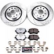 K4628-26 Rear Brake Disc and Pad Kit, Cross-drilled and Slotted 5 Lugs 310 mm Carbon Fiber Ceramic Z26 Street Warrior Carbon-Fiber Ceramic Series