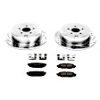 K4631 Rear Brake Disc and Pad Kit, Silver zinc-plated, Cross-drilled and Slotted, 5 Lugs, 286 mm, Carbon Fiber Ceramic, Z23 Evolution Sport Series