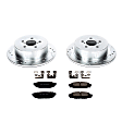 K4632 Rear Brake Disc and Pad Kit, Silver zinc-plated, Cross-drilled and Slotted, 5 Lugs, 273.8 mm, Carbon Fiber Ceramic, Z23 Evolution Sport Series