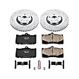 K4633 Front Brake Disc and Pad Kit, Silver zinc-plated, Cross-drilled and Slotted, 5 Lugs, 334 mm, Carbon Fiber Ceramic, Z23 Evolution Sport Series