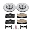 K4634 Front Brake Disc and Pad Kit, Silver zinc-plated, Cross-drilled and Slotted, 5 Lugs, 334.01 mm, Carbon Fiber Ceramic, AWD, Z23 Evolution Sport Series